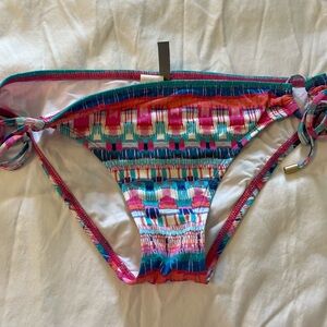 La Blanca Pink and Blue Geometric Bikini Bottoms